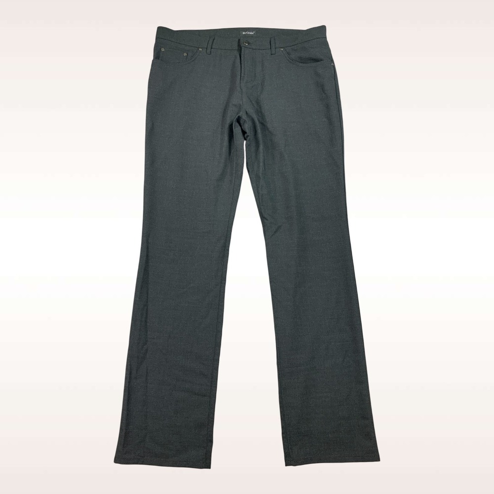 St. Croix Pants Mens 38x34 Black Techno Wool Blend Performance Stretch‎ 5-Pocket
